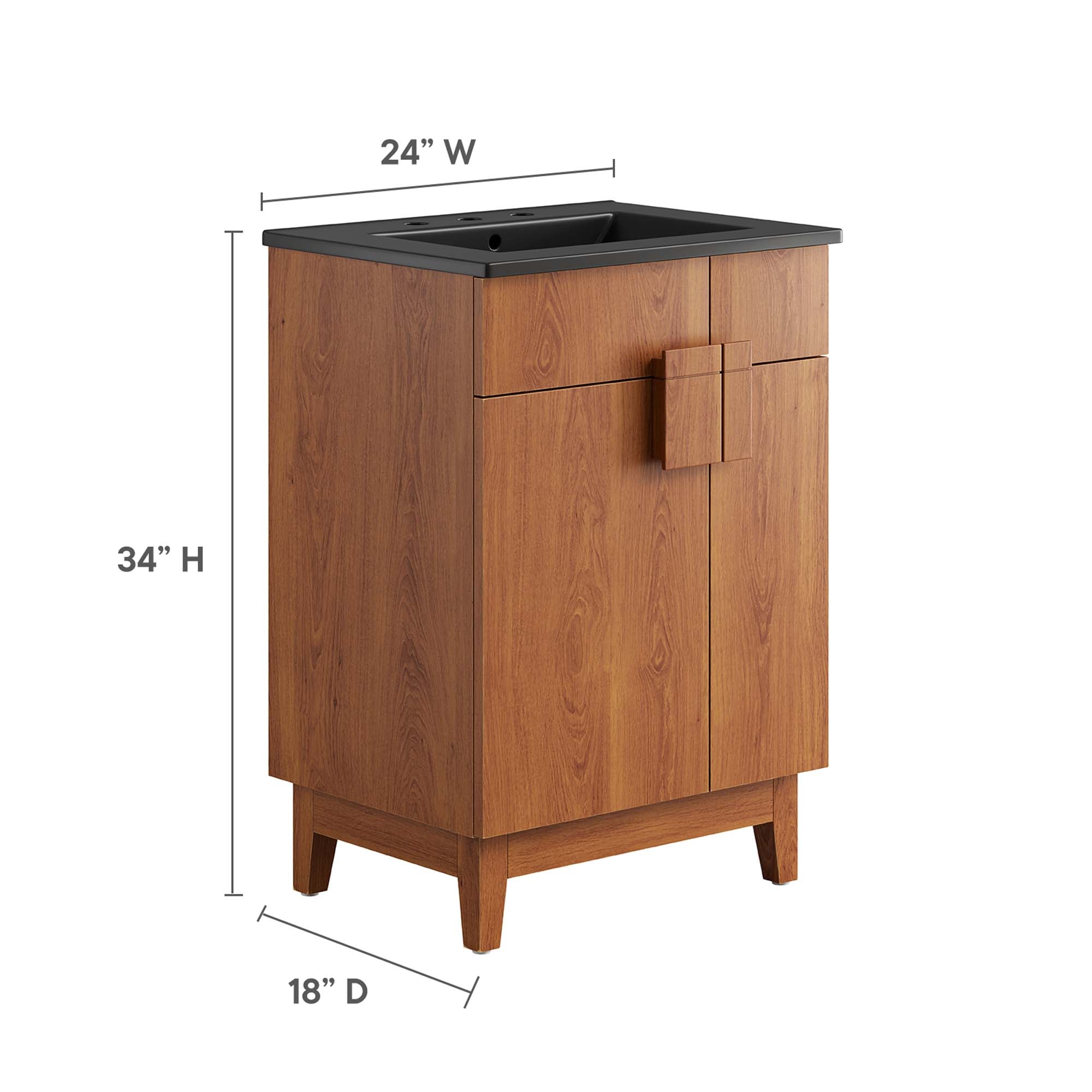 Miles 24" Bathroom Vanity - Black Walnut
