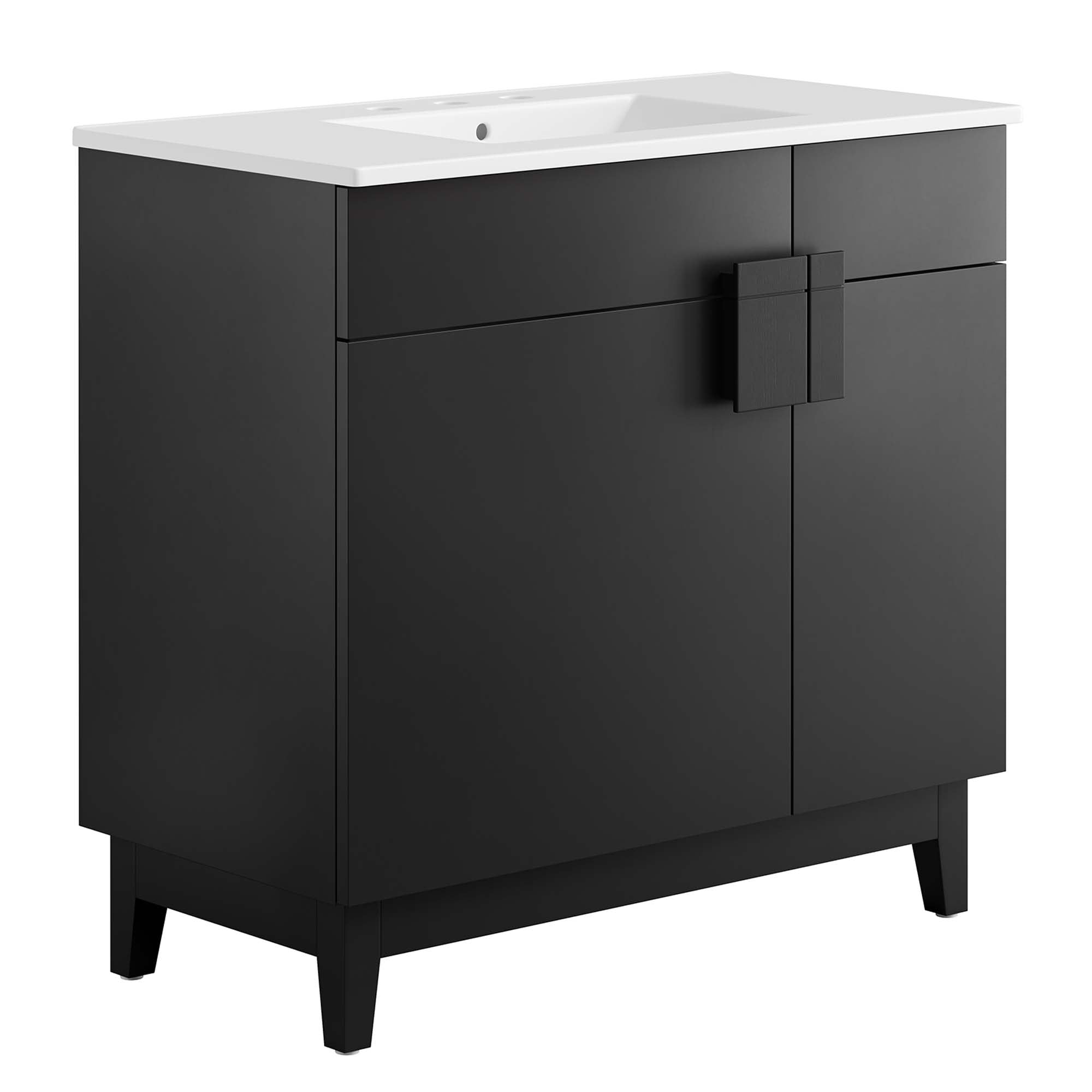 Miles 36" Bathroom Vanity - White Black