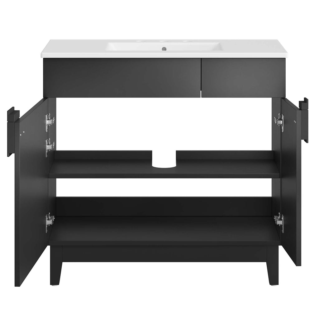 Miles 36" Bathroom Vanity - White Black