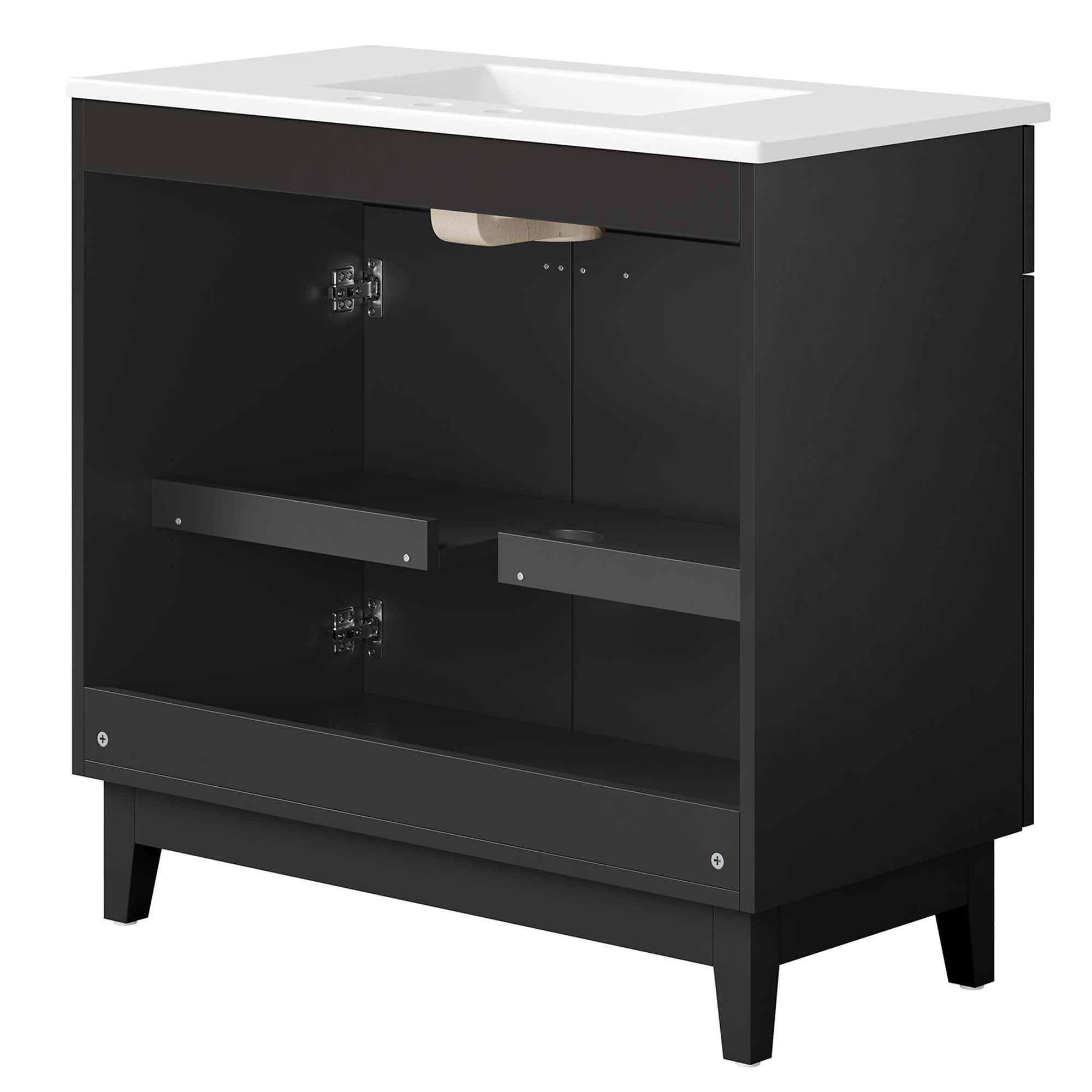Miles 36" Bathroom Vanity - White Black