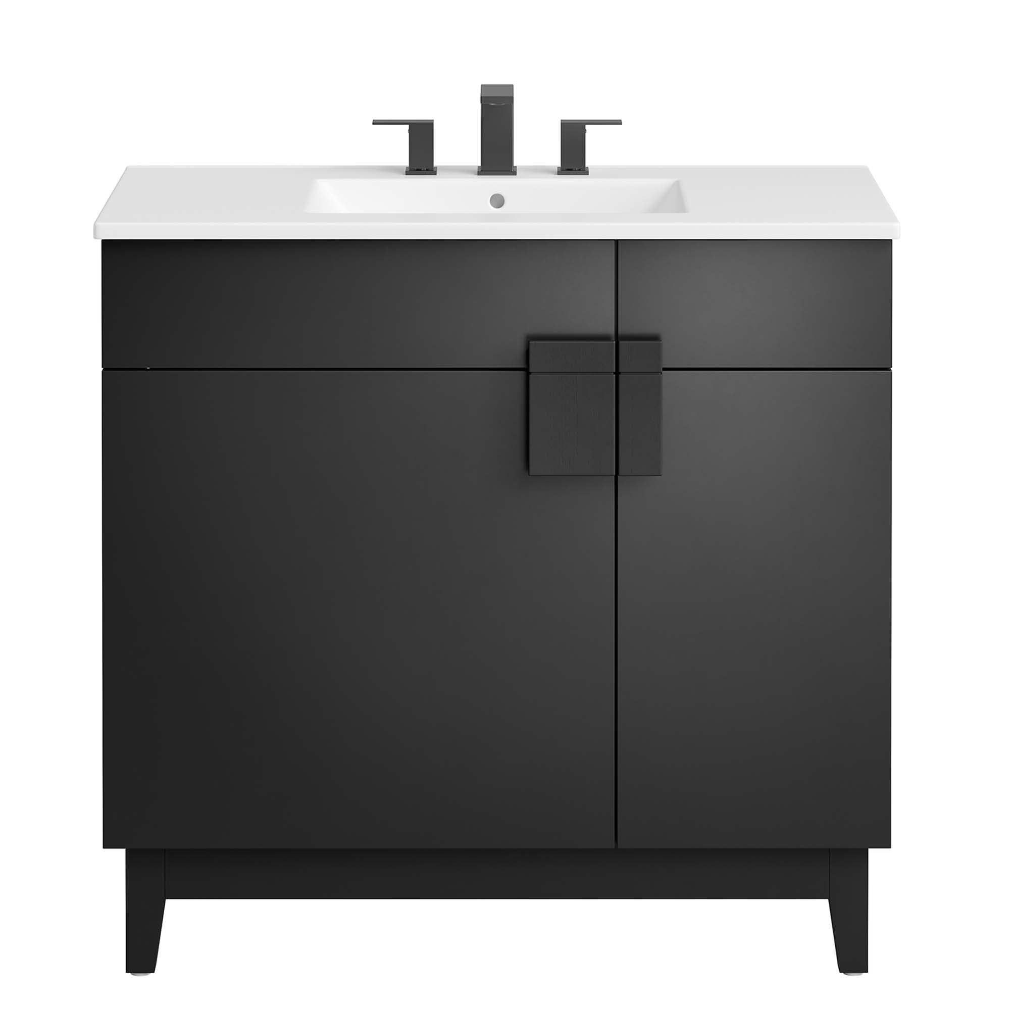 Miles 36" Bathroom Vanity - White Black