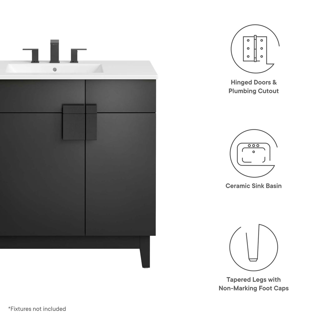 Miles 36" Bathroom Vanity - White Black