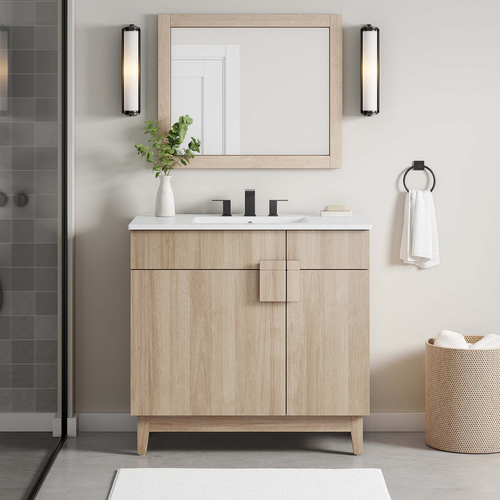 Miles 36" Bathroom Vanity - White Oak