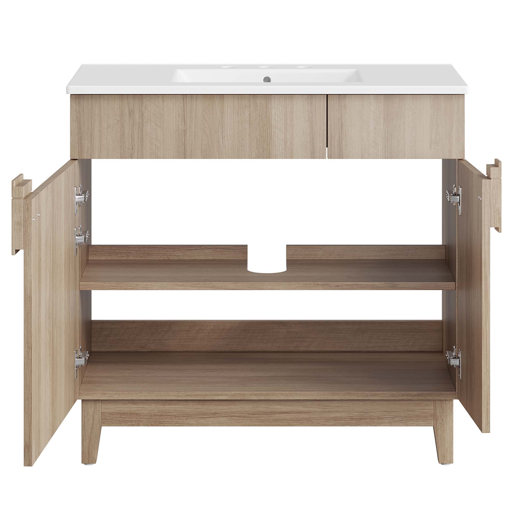 Miles 36" Bathroom Vanity - White Oak