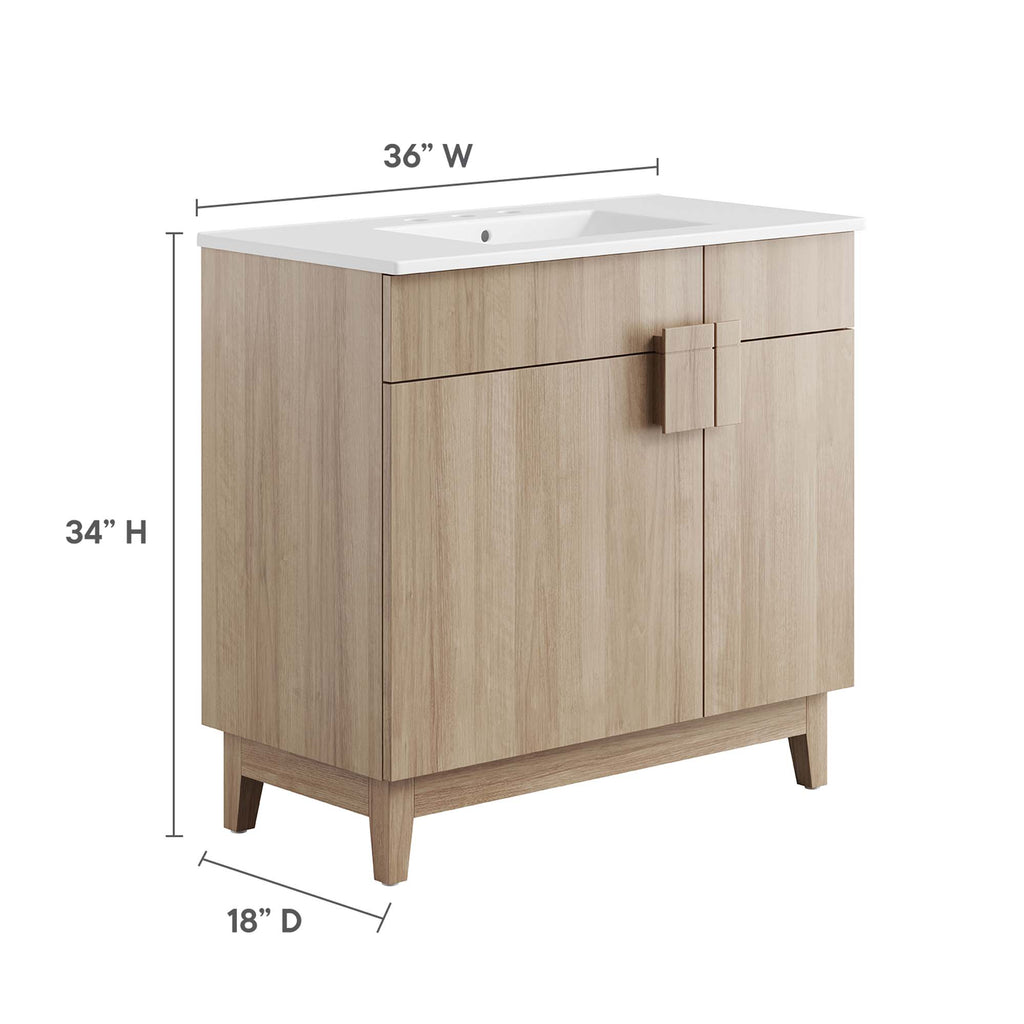 Miles 36" Bathroom Vanity - White Oak