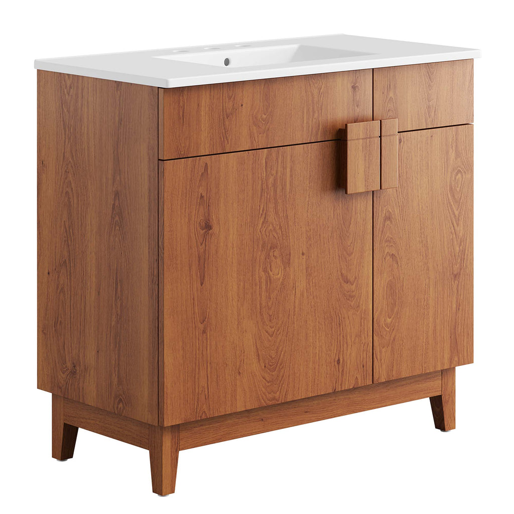 Miles 36" Bathroom Vanity - White Walnut
