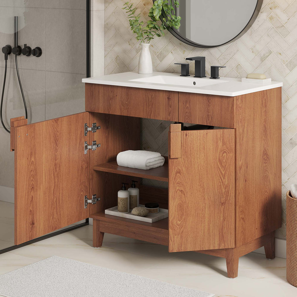 Miles 36" Bathroom Vanity - White Walnut