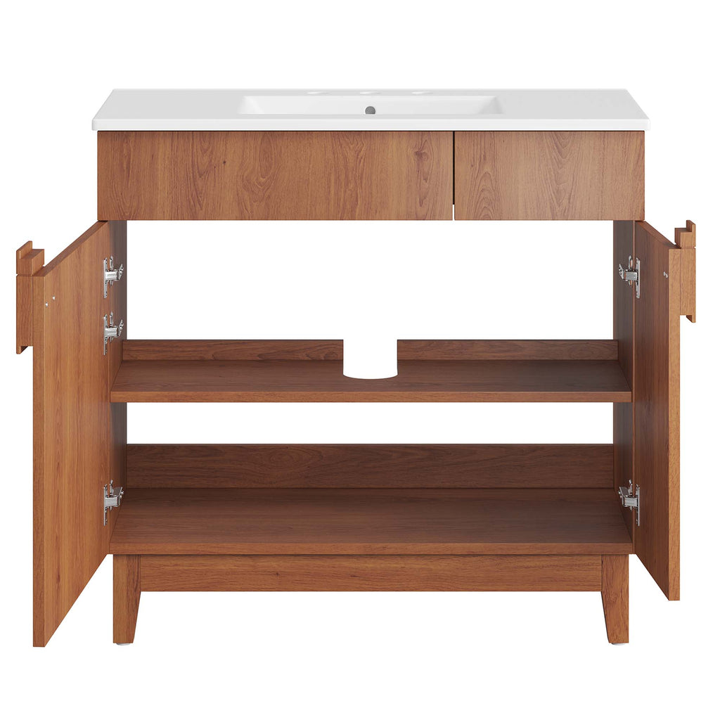 Miles 36" Bathroom Vanity - White Walnut