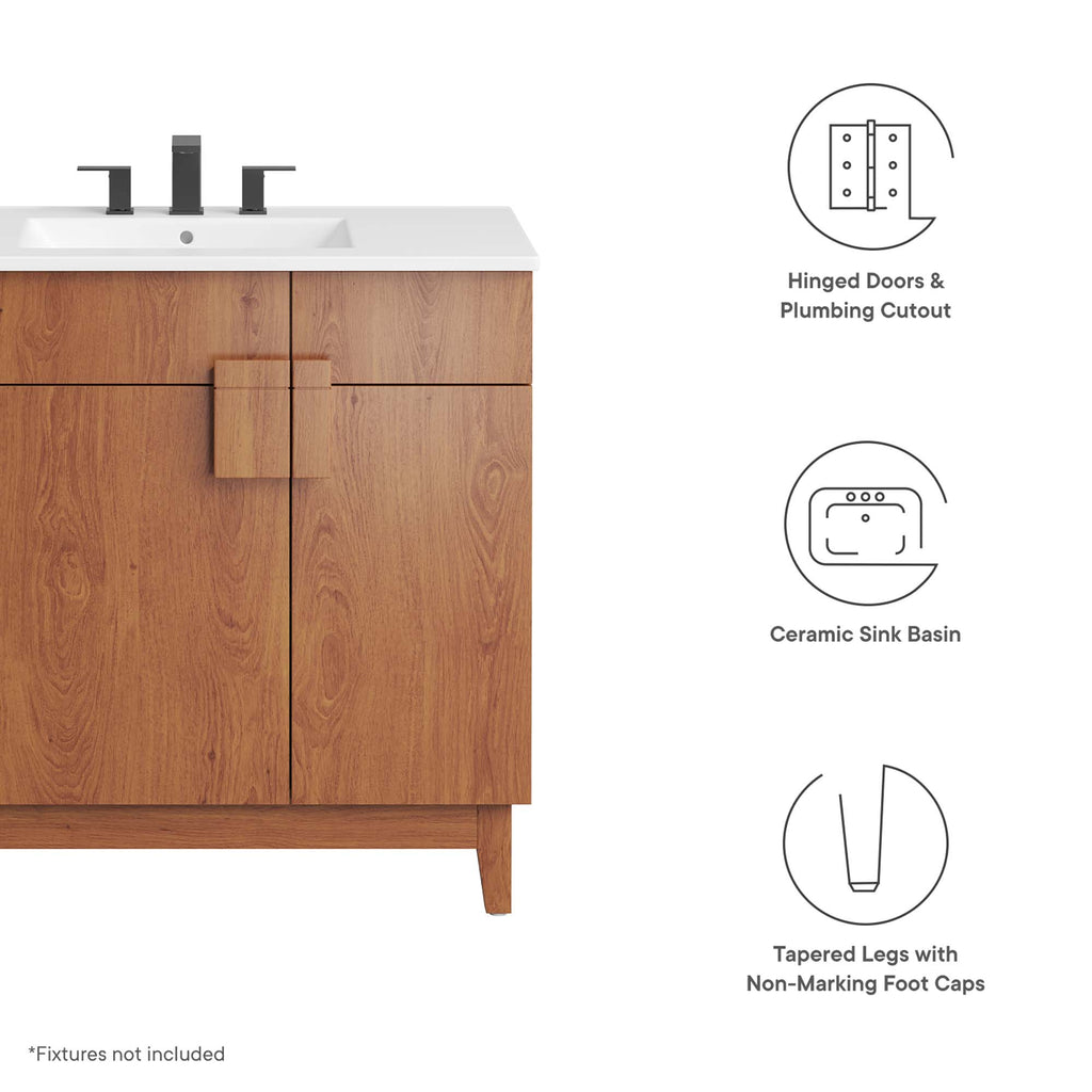 Miles 36" Bathroom Vanity - White Walnut