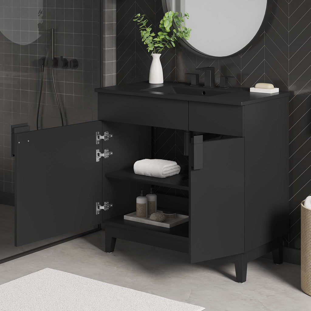 Miles 36" Bathroom Vanity - Black Black