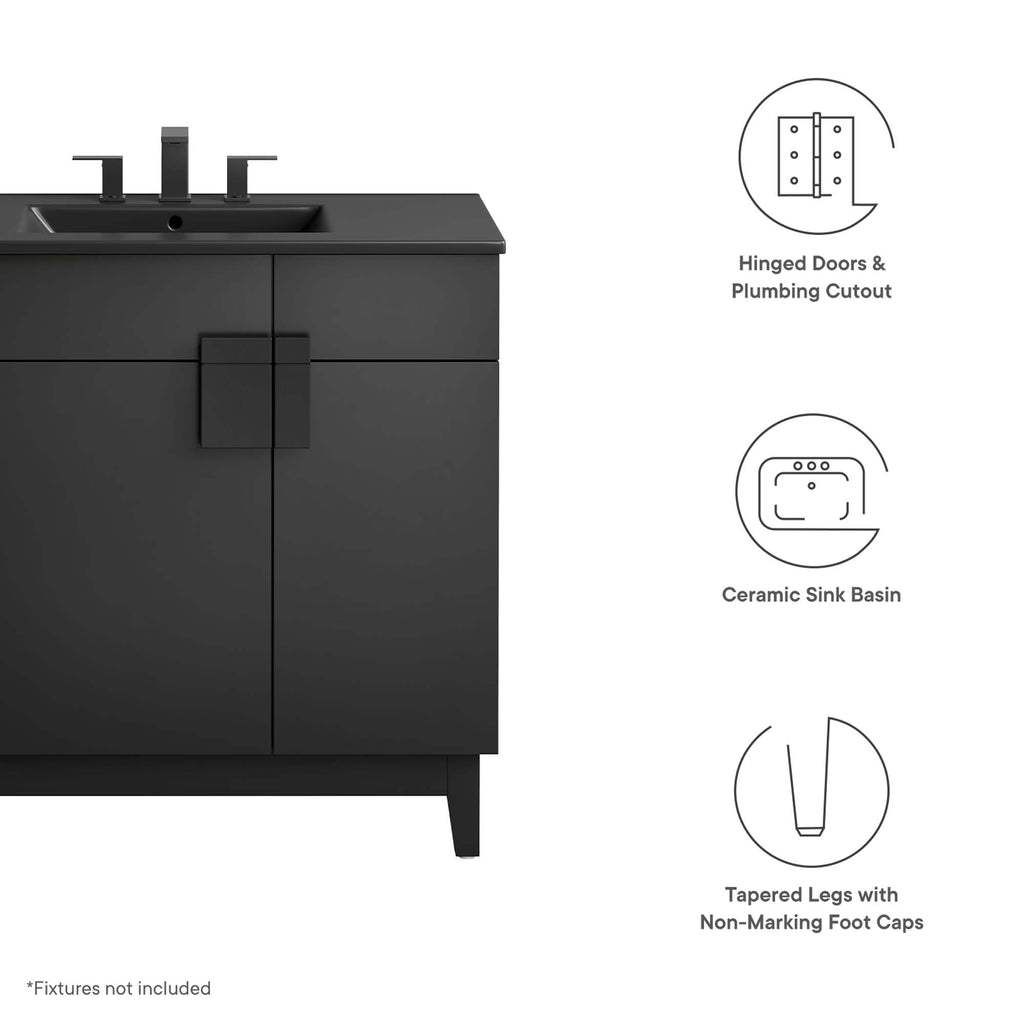 Miles 36" Bathroom Vanity - Black Black