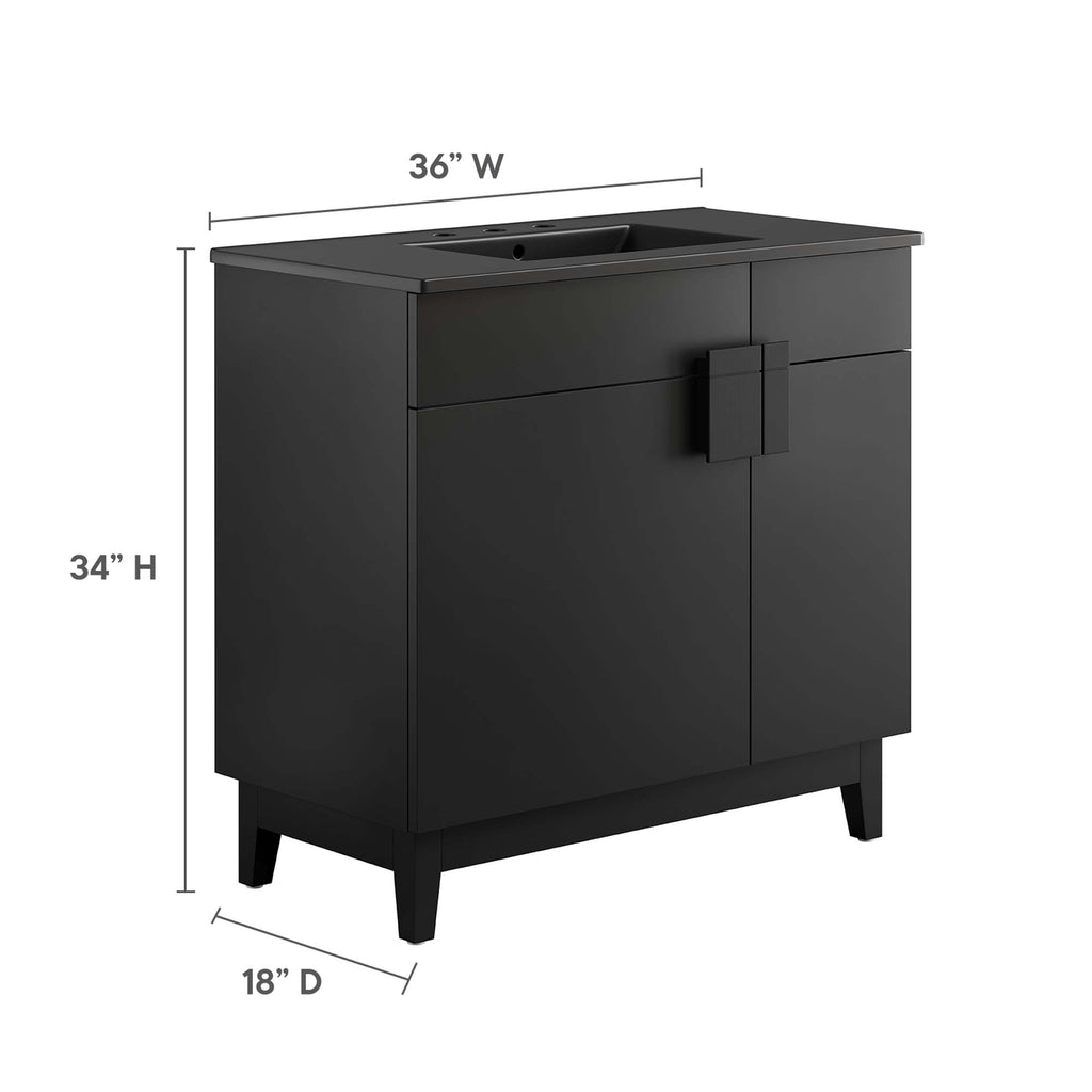 Miles 36" Bathroom Vanity - Black Black