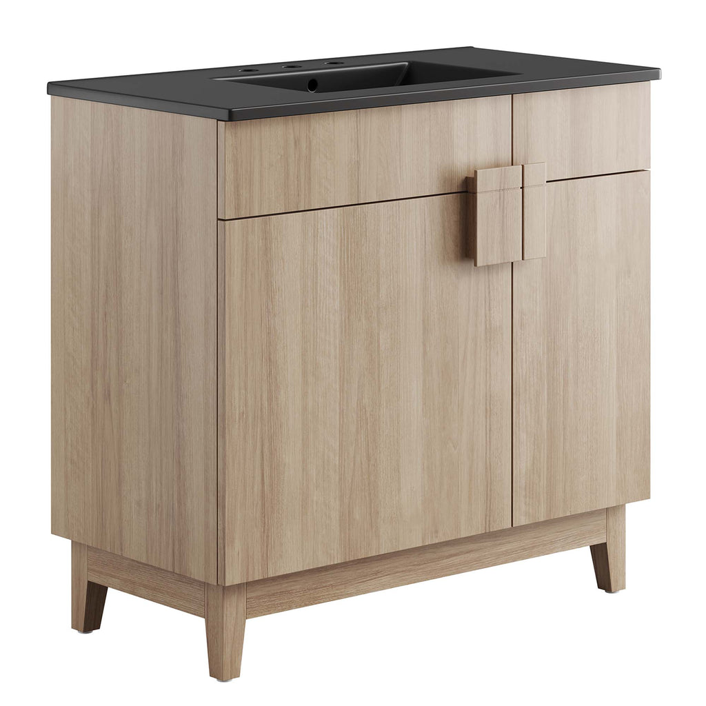 Miles 36" Bathroom Vanity - Black Oak