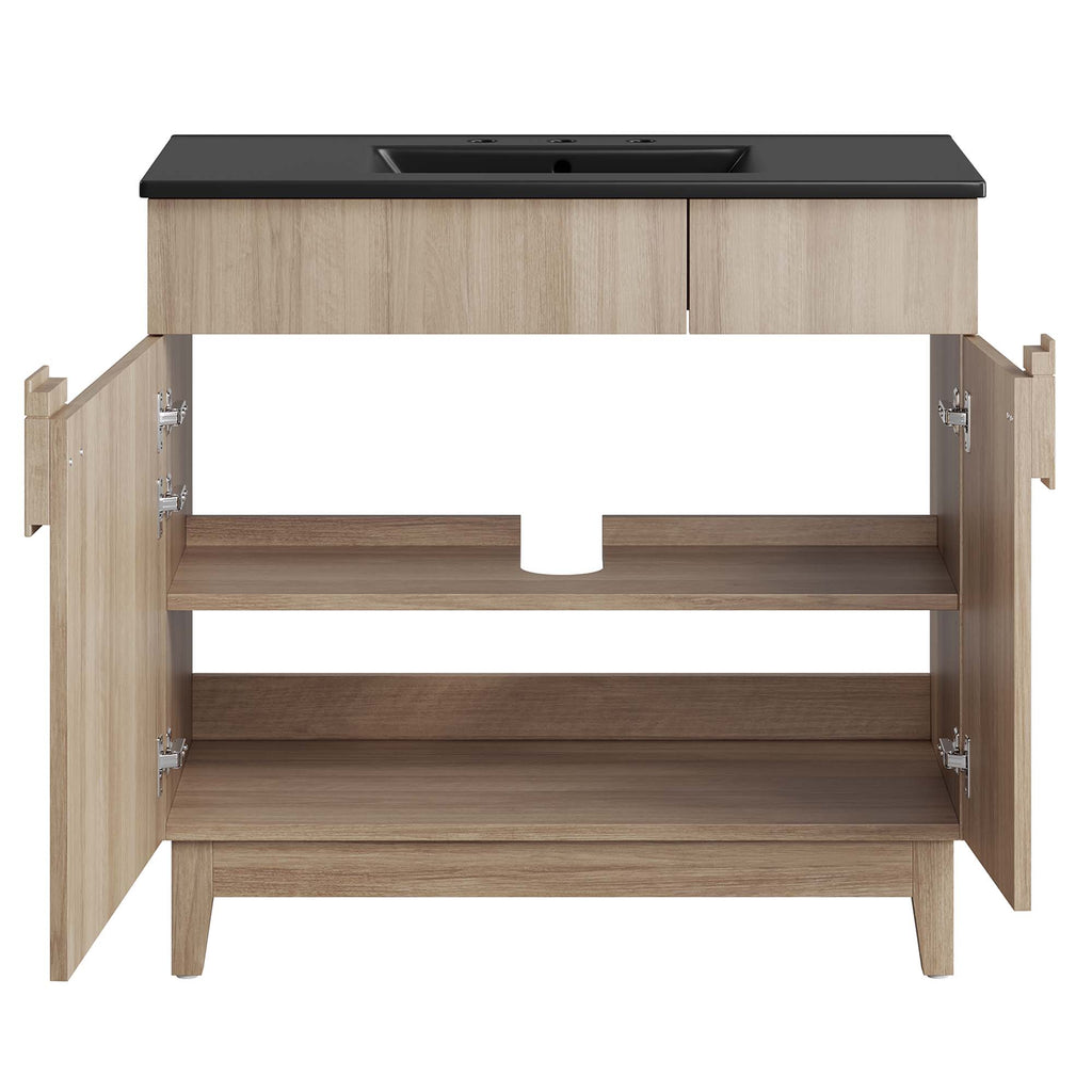 Miles 36" Bathroom Vanity - Black Oak