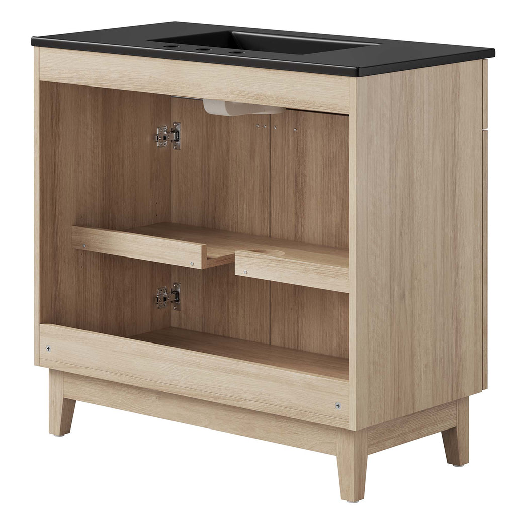 Miles 36" Bathroom Vanity - Black Oak