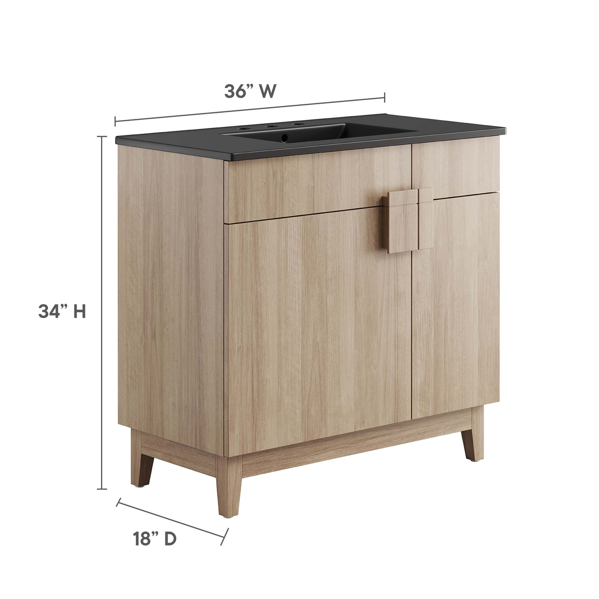 Miles 36" Bathroom Vanity - Black Oak