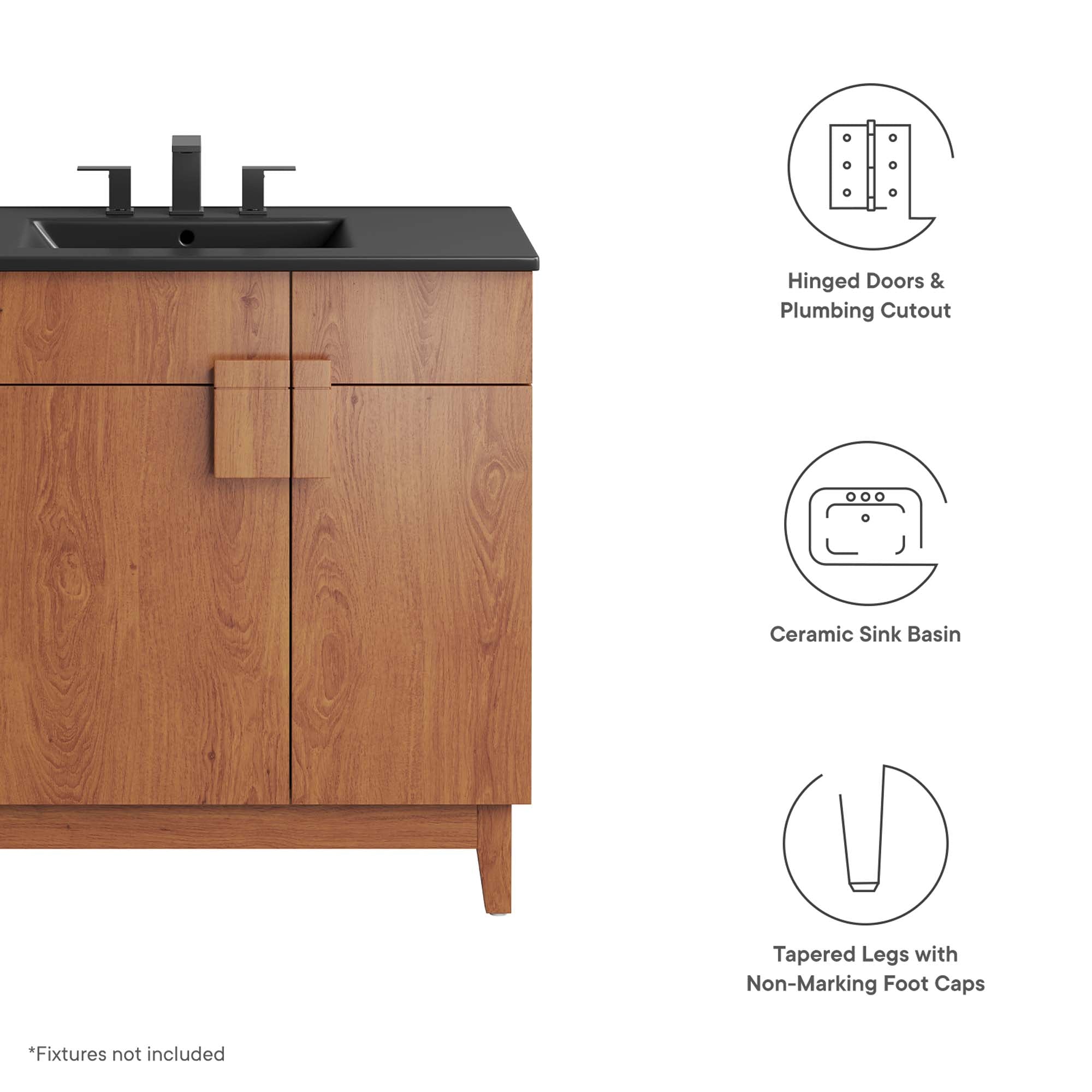Miles 36" Bathroom Vanity - Black Walnut
