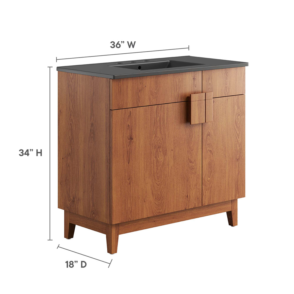 Miles 36" Bathroom Vanity - Black Walnut