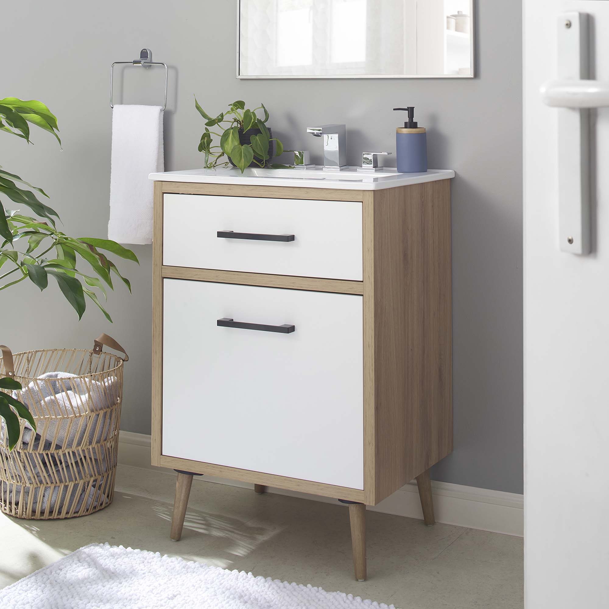 Maverick 24" Bathroom Vanity - White Oak