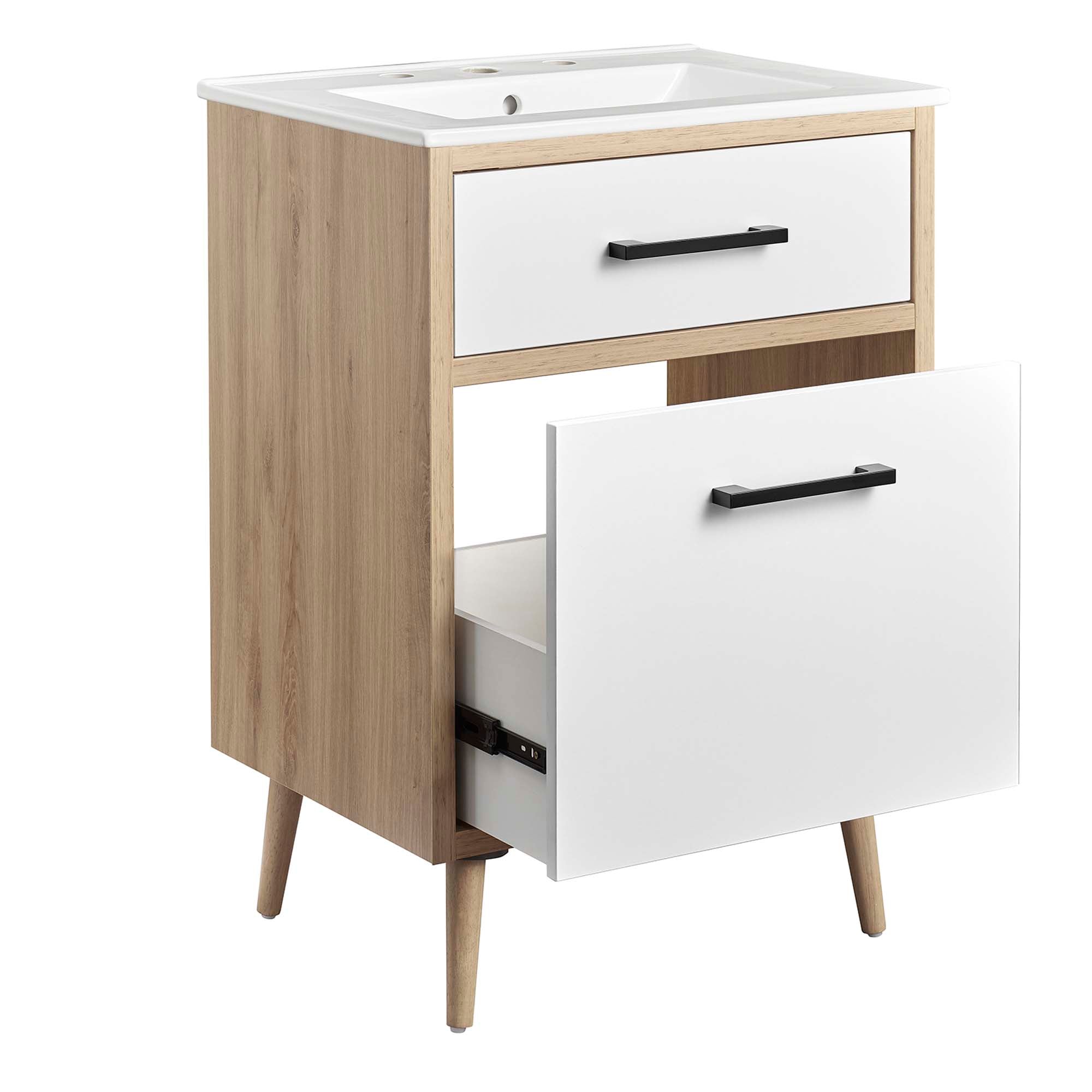 Maverick 24" Bathroom Vanity - White Oak