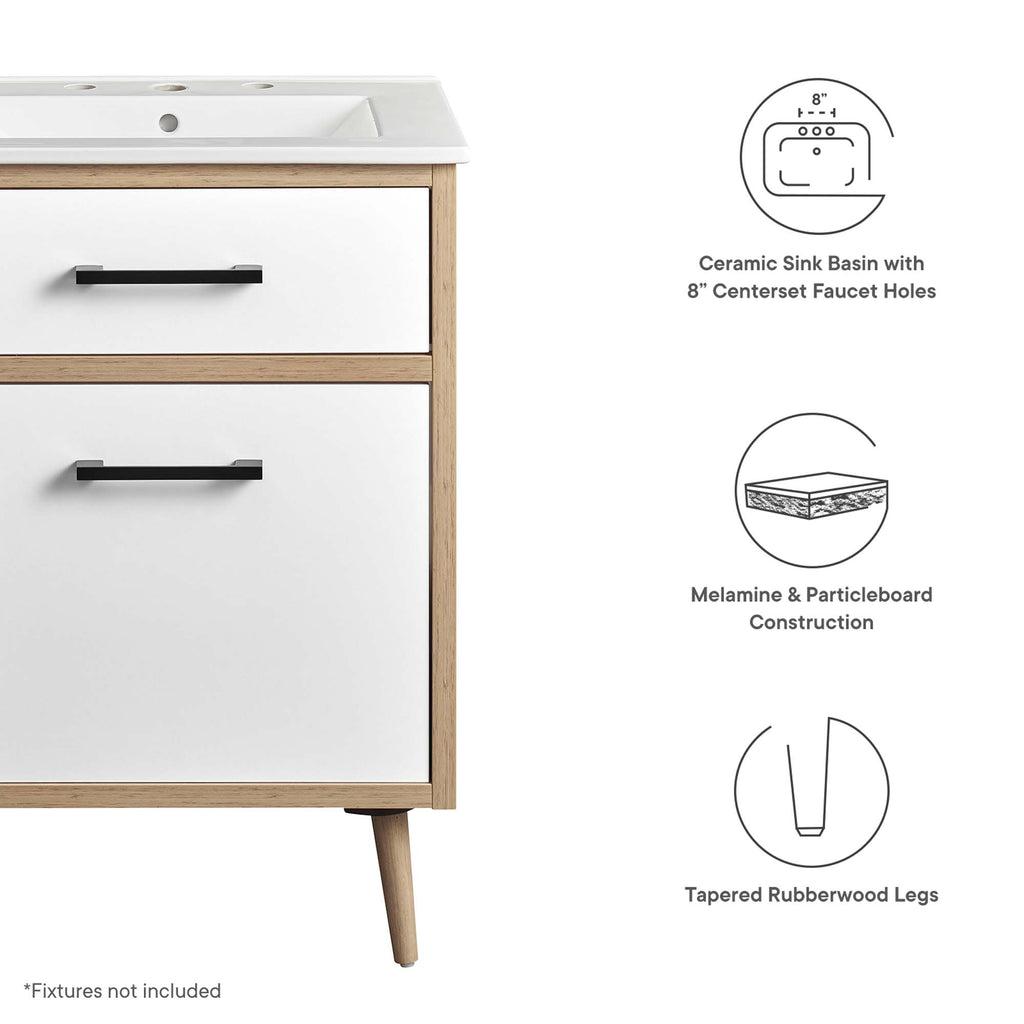 Maverick 24" Bathroom Vanity - White Oak