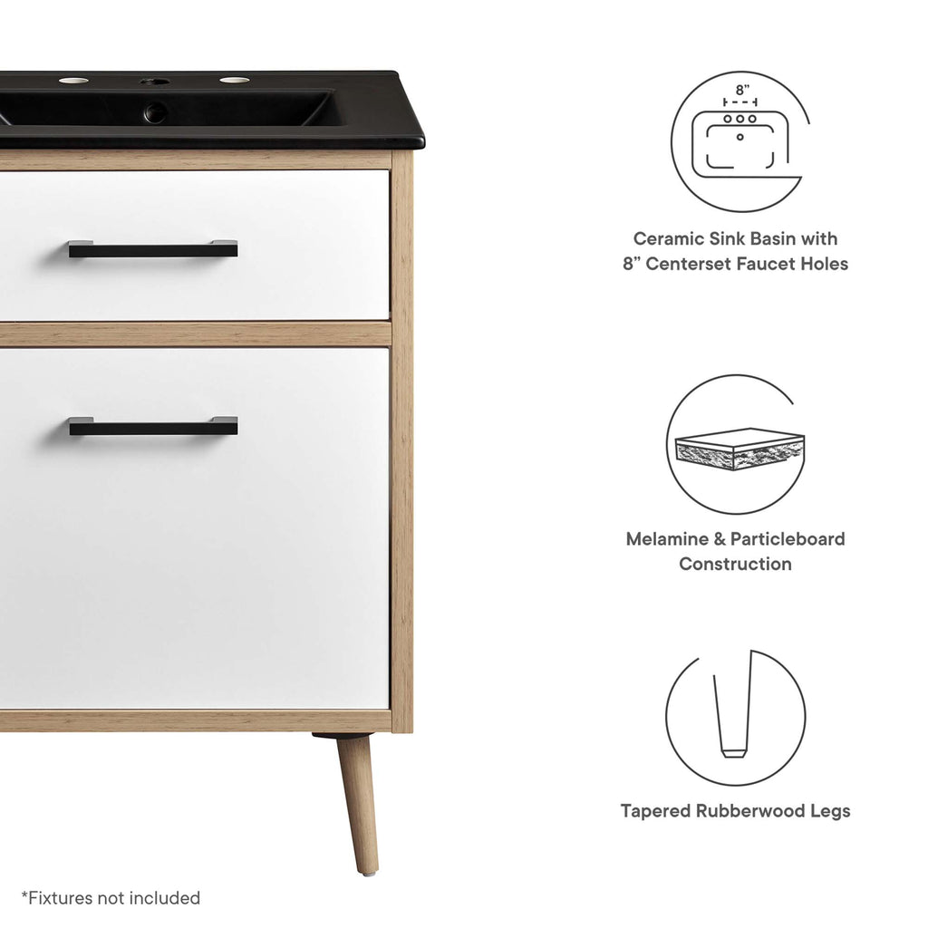 Maverick 24" Bathroom Vanity - Black Oak