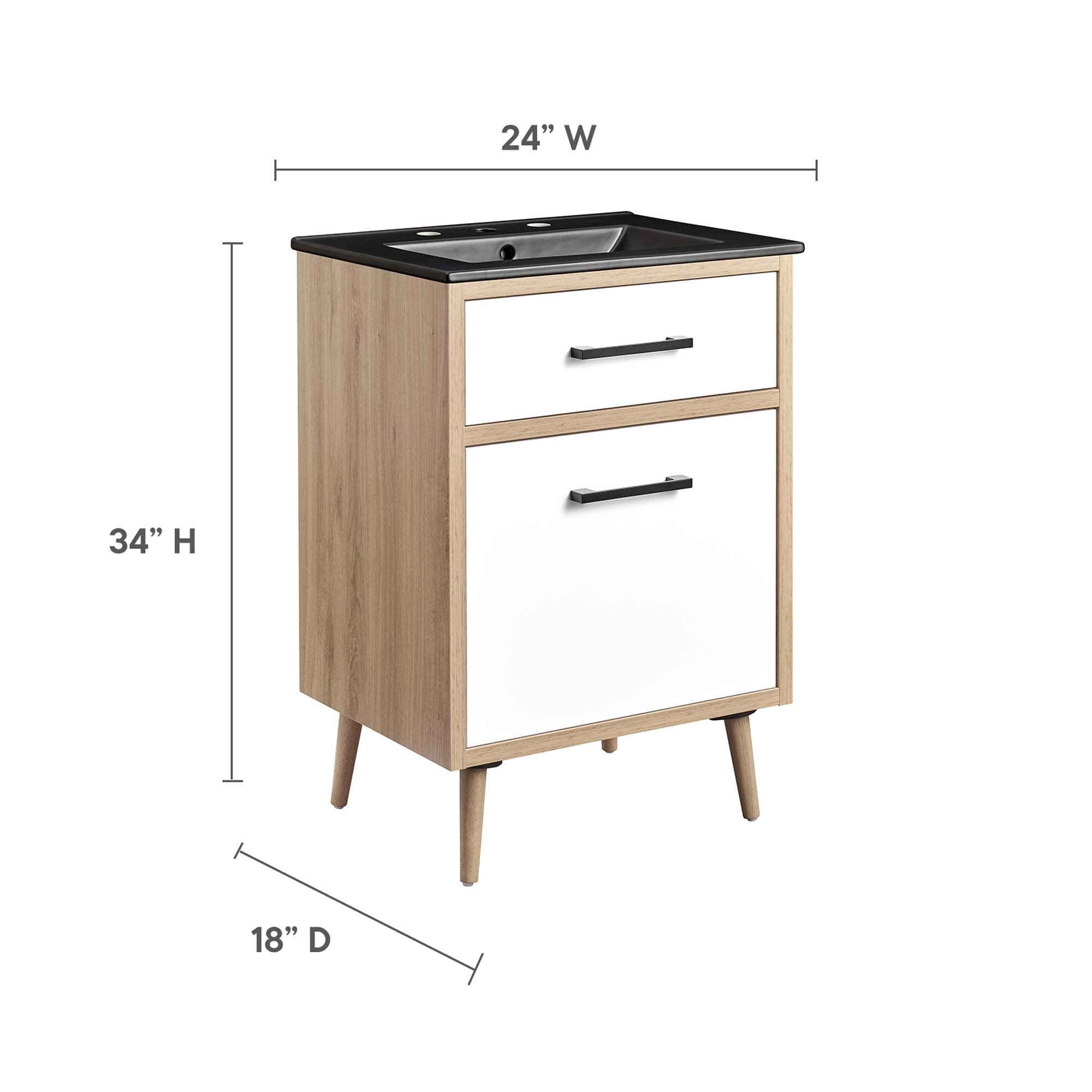 Maverick 24" Bathroom Vanity - Black Oak