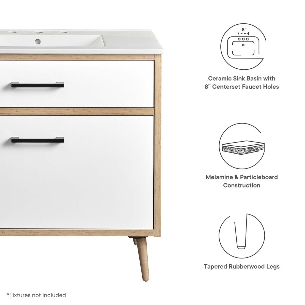 Maverick 36" Bathroom Vanity - White Oak