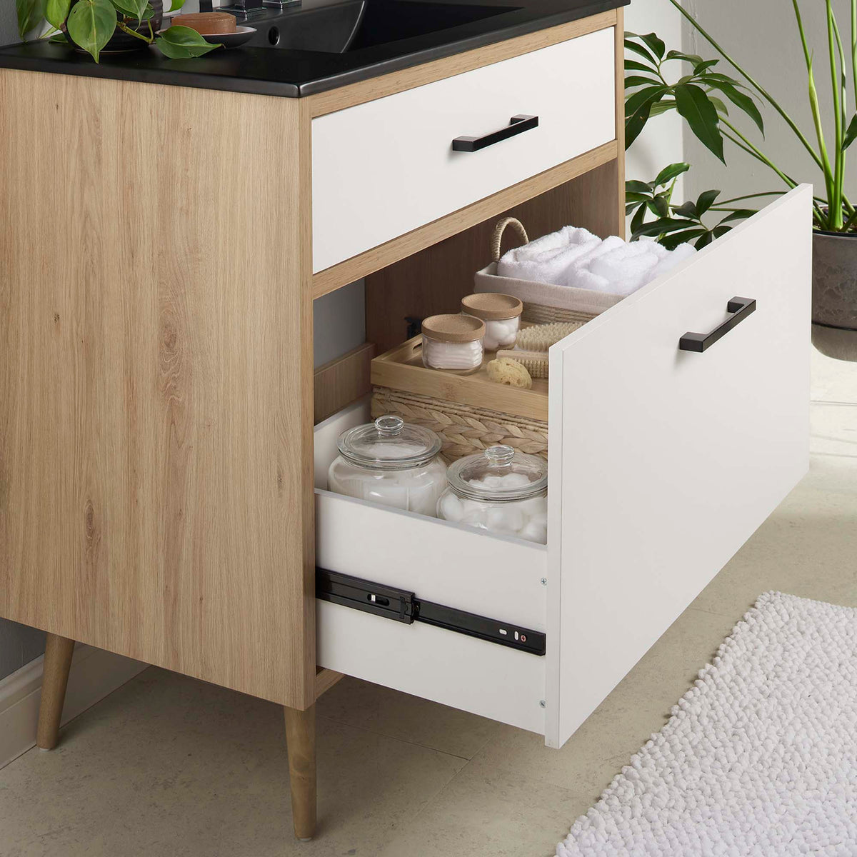 Maverick 36" Bathroom Vanity - Black Oak