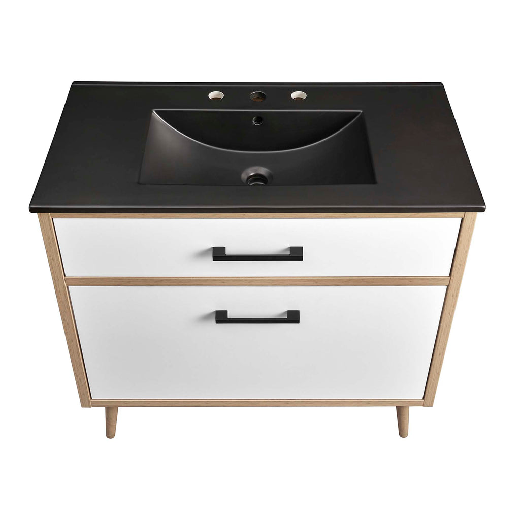 Maverick 36" Bathroom Vanity - Black Oak