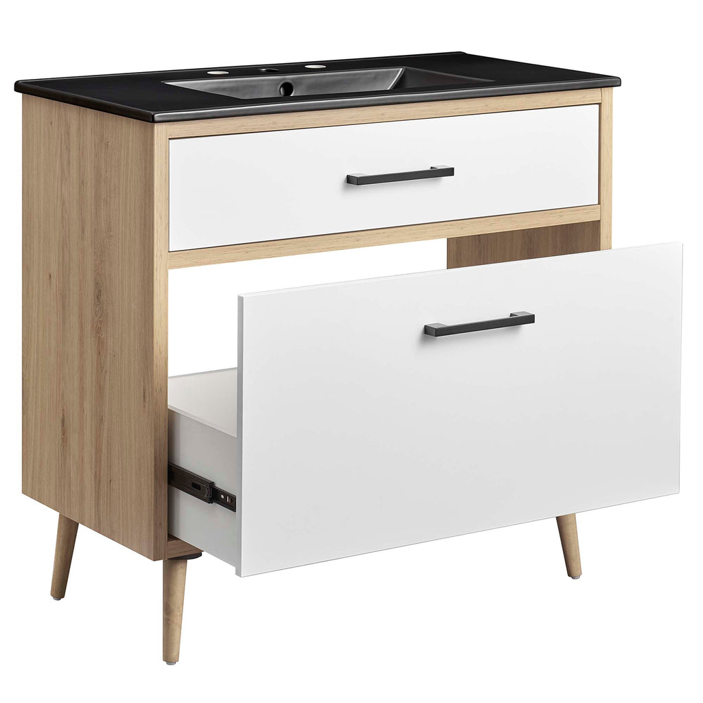 Maverick 36" Bathroom Vanity - Black Oak