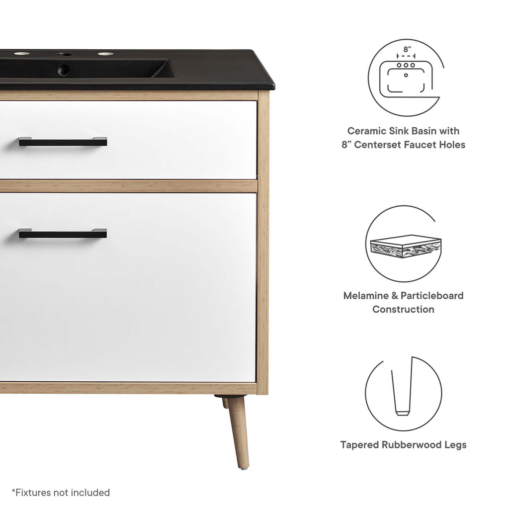 Maverick 36" Bathroom Vanity - Black Oak