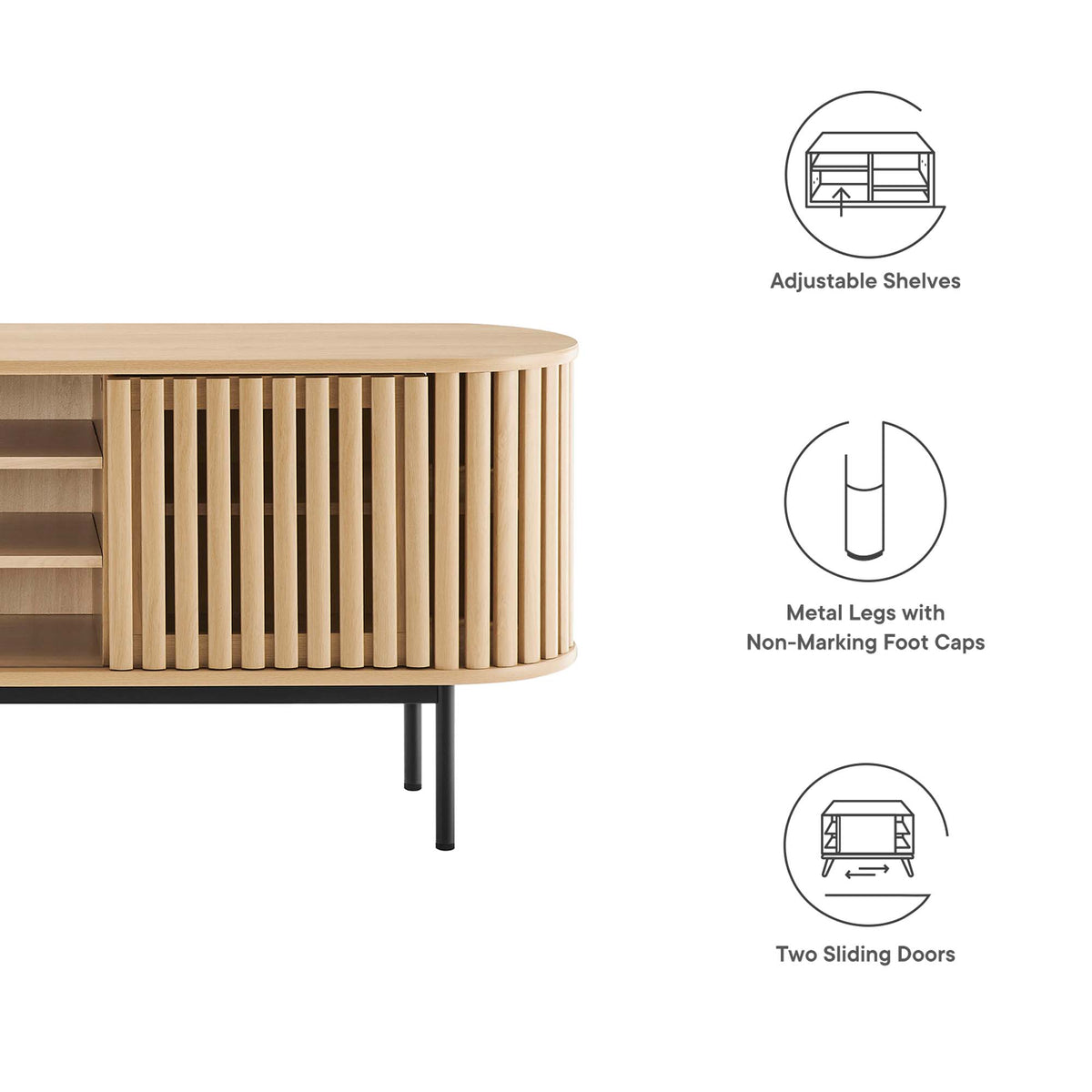 Fortitude 71" TV Stand - Oak