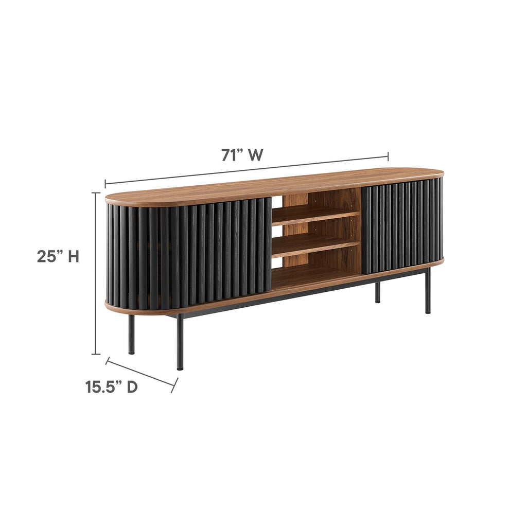 Fortitude 71" TV Stand - Walnut Black