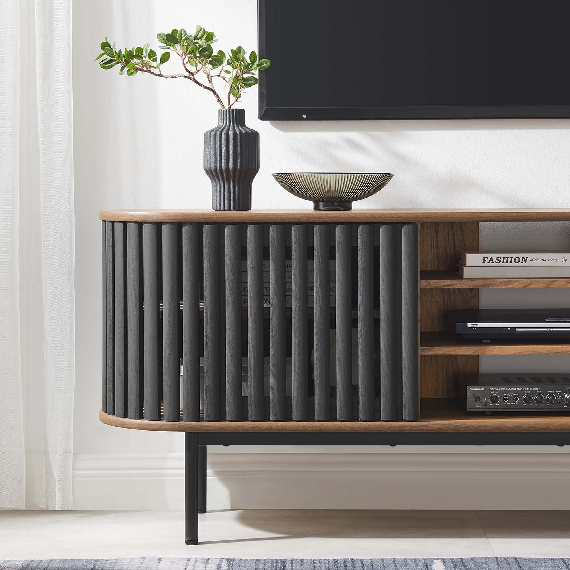 Fortitude 71" TV Stand - Walnut Black