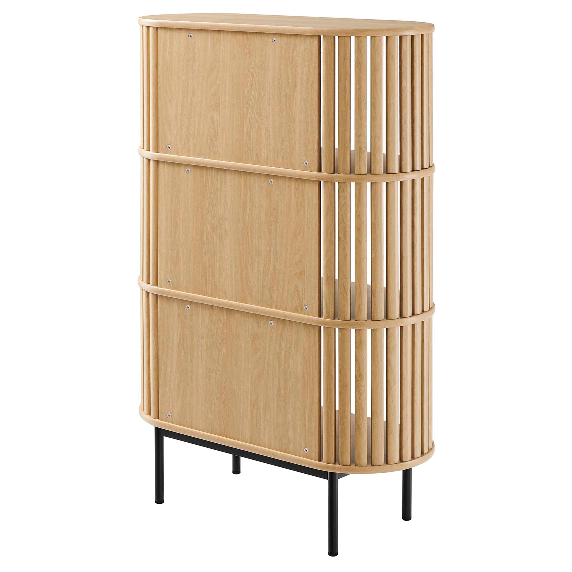 Fortitude Three Tier Display Cabinet - Oak