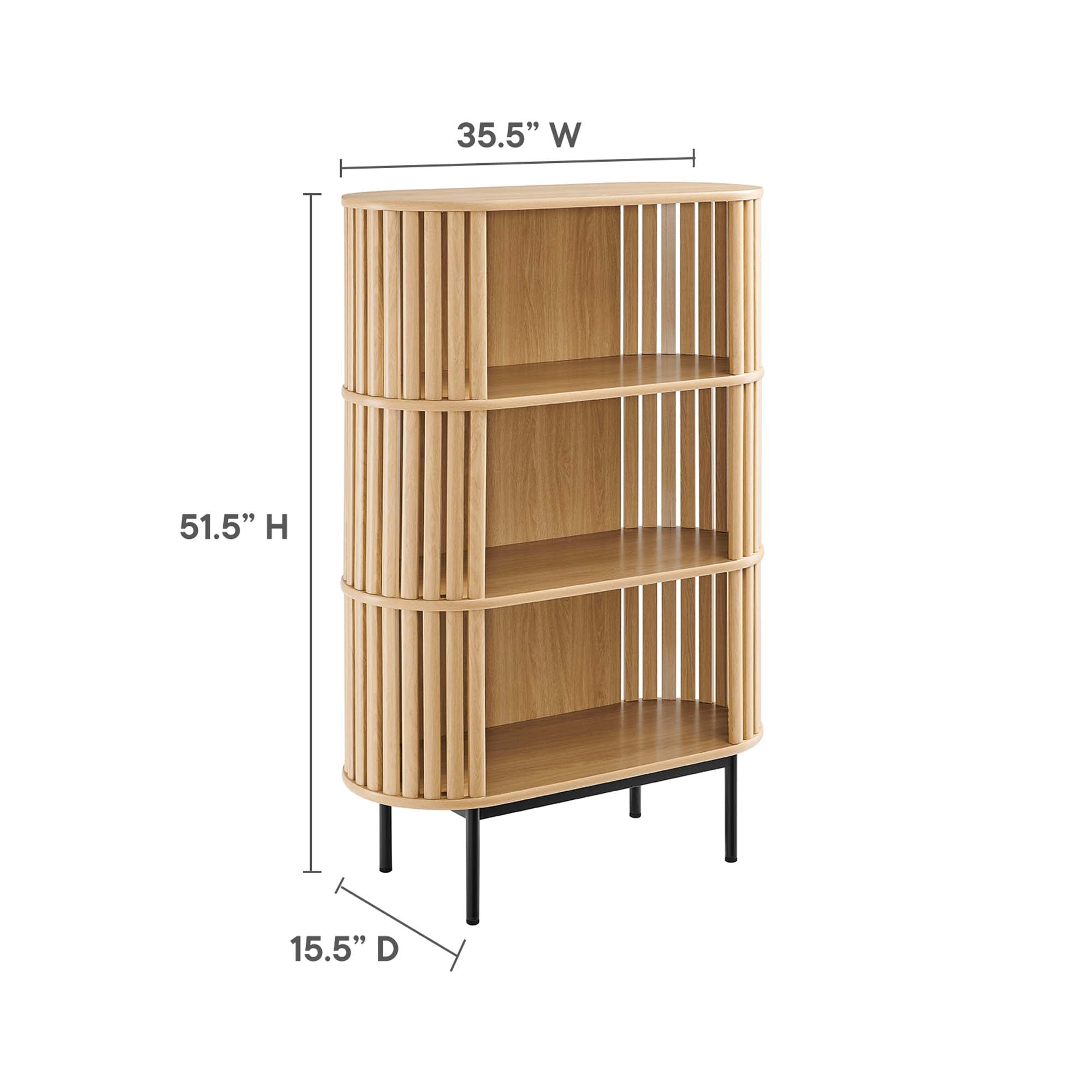Fortitude Three Tier Display Cabinet - Oak