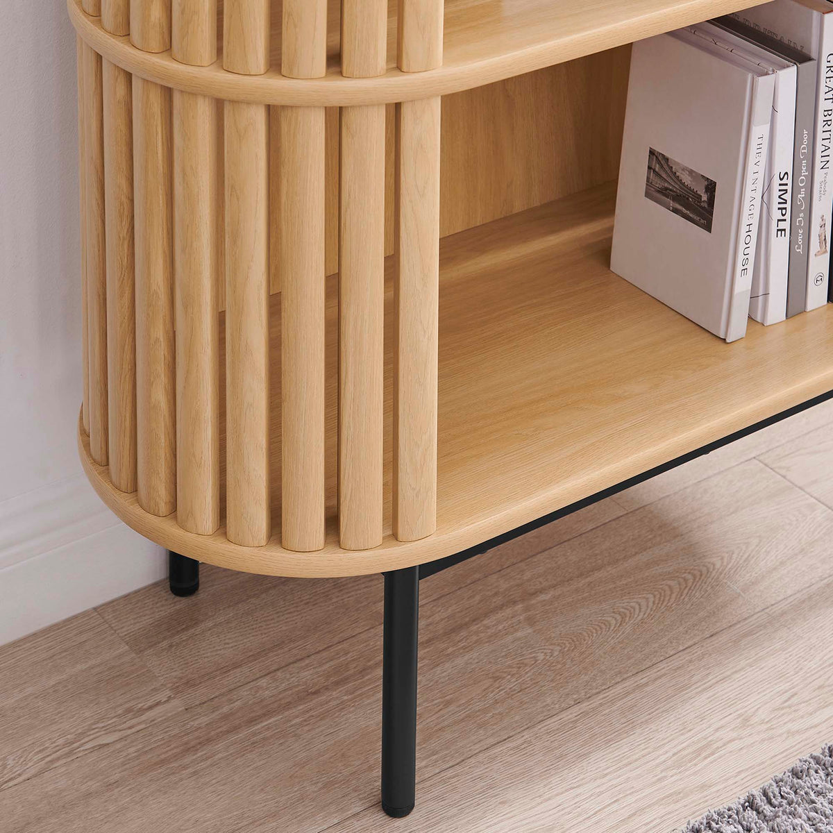 Fortitude Three Tier Display Cabinet - Oak