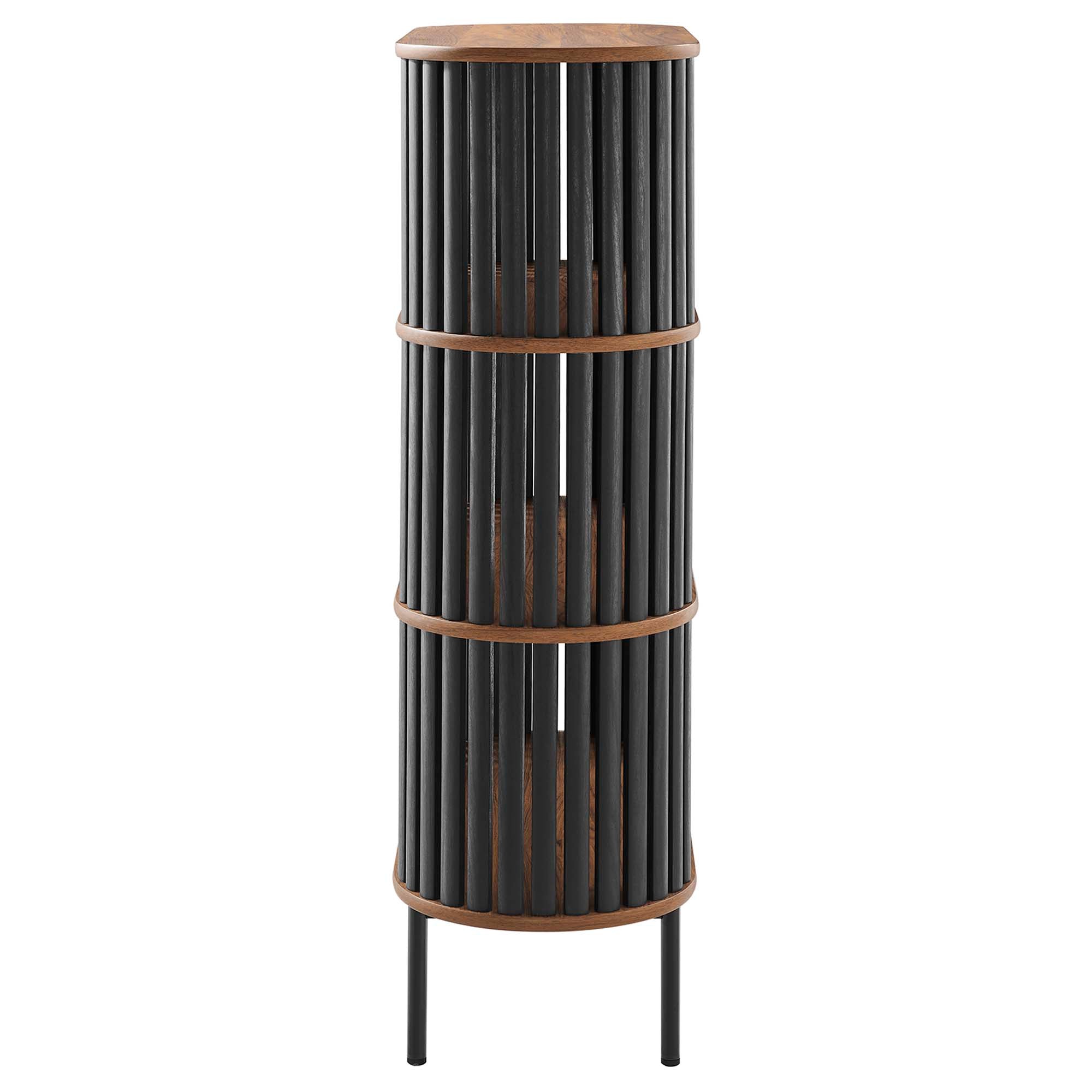 Fortitude Three Tier Display Cabinet - Walnut Black