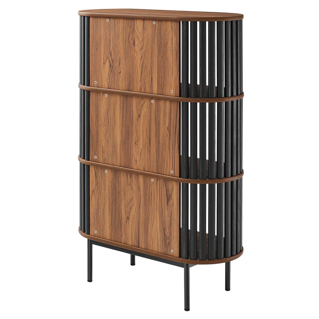 Fortitude Three Tier Display Cabinet - Walnut Black