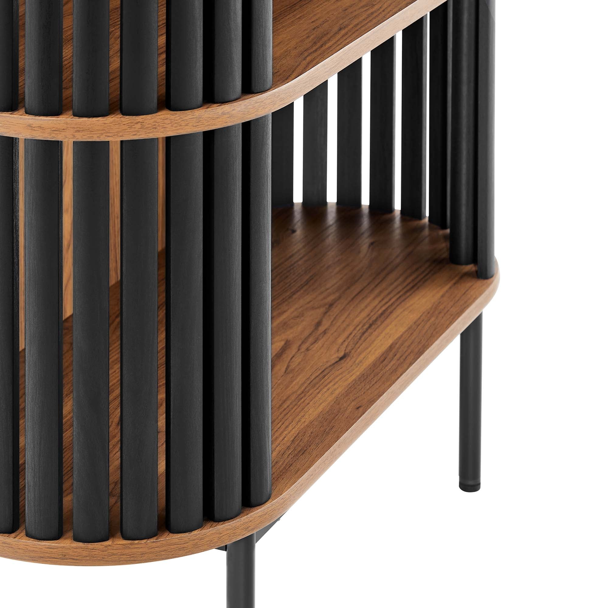 Fortitude Three Tier Display Cabinet - Walnut Black