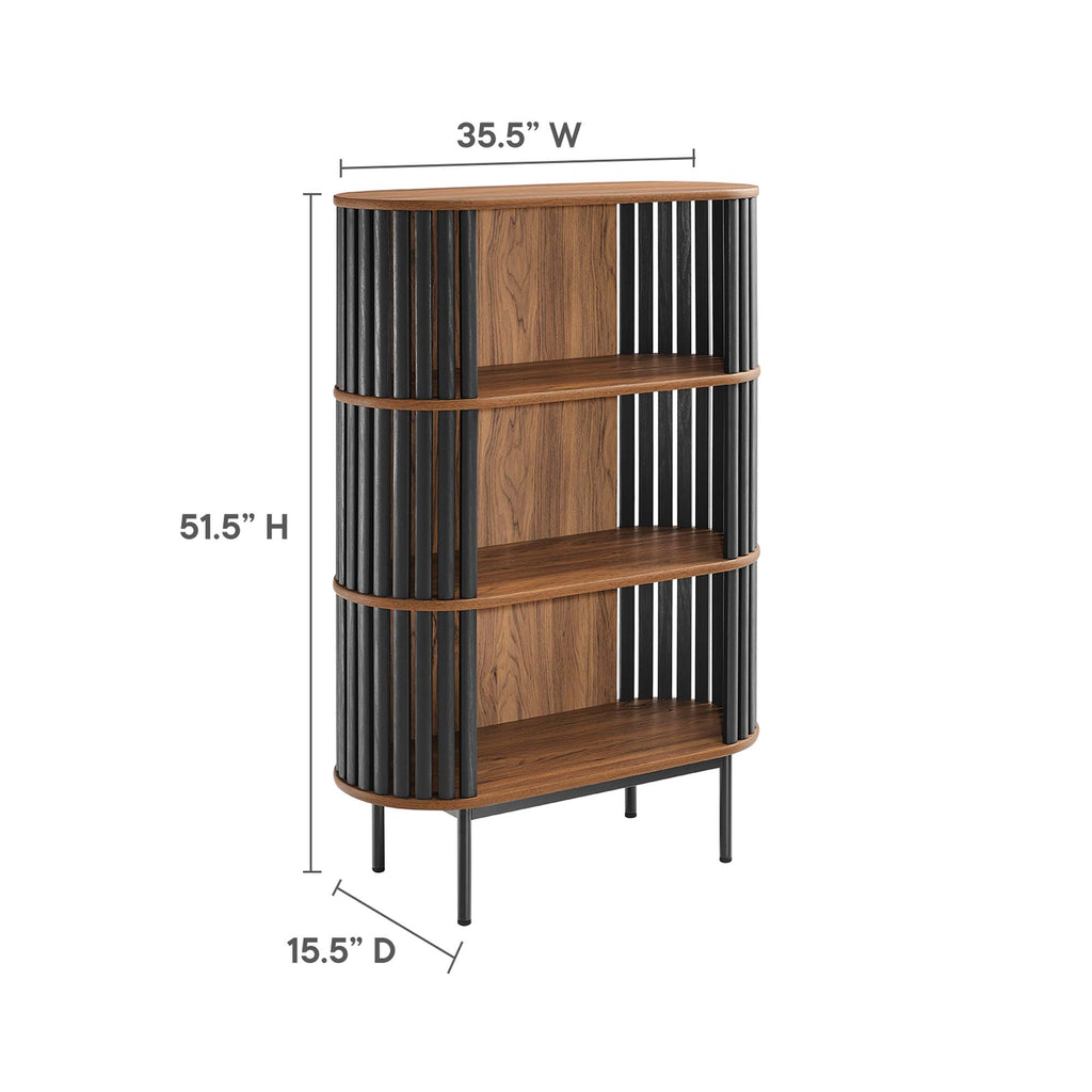 Fortitude Three Tier Display Cabinet - Walnut Black