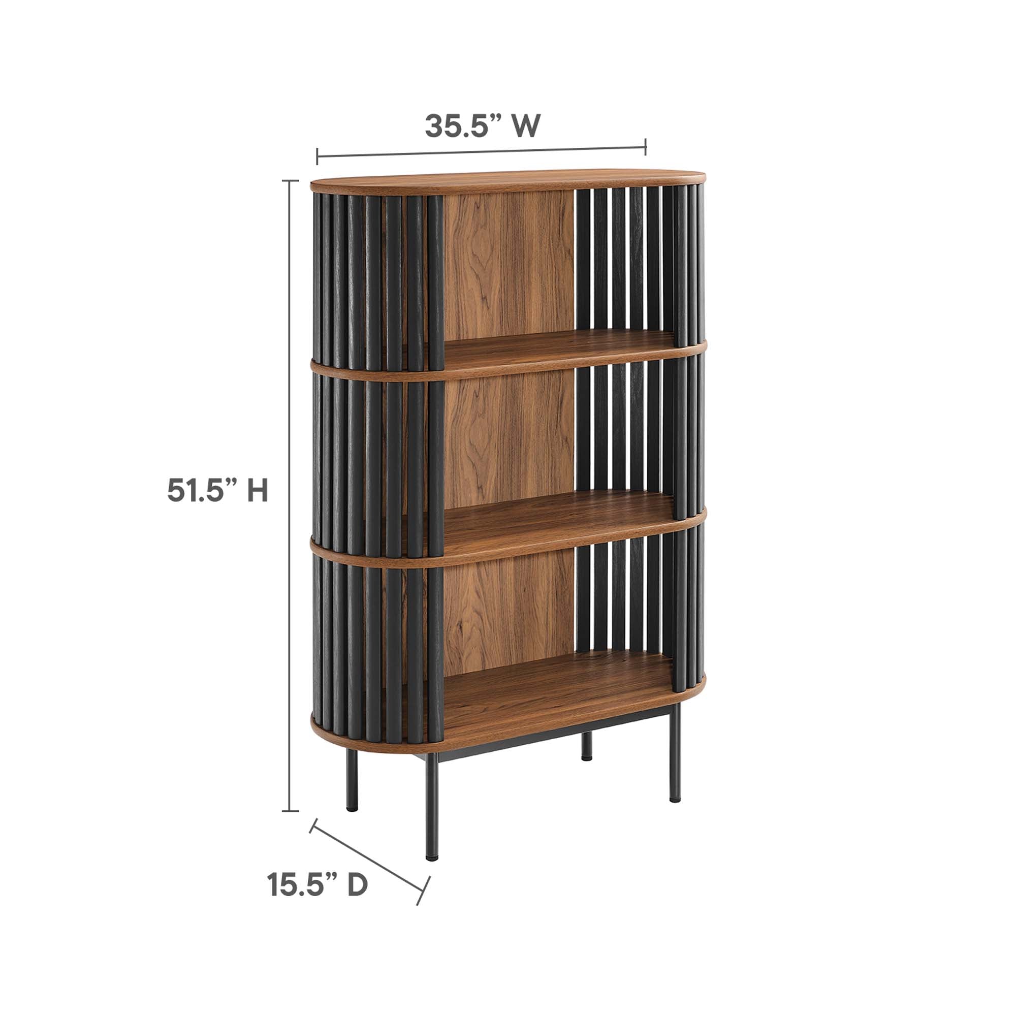Fortitude Three Tier Display Cabinet - Walnut Black