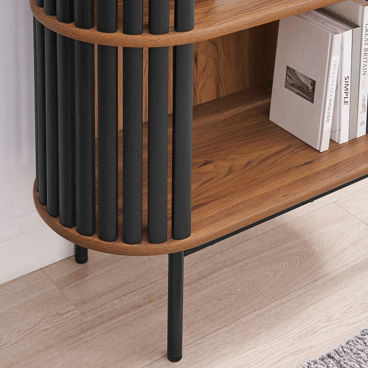 Fortitude Three Tier Display Cabinet - Walnut Black