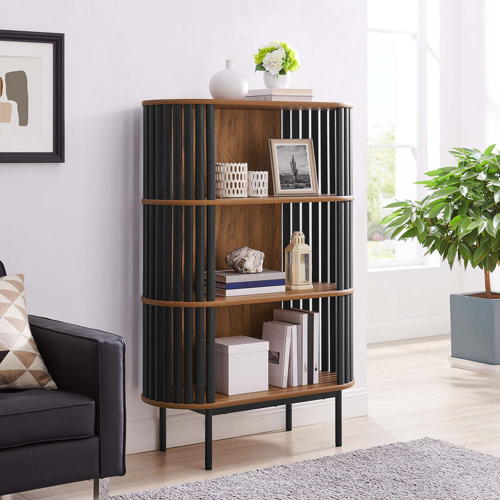 Fortitude Three Tier Display Cabinet - Walnut Black