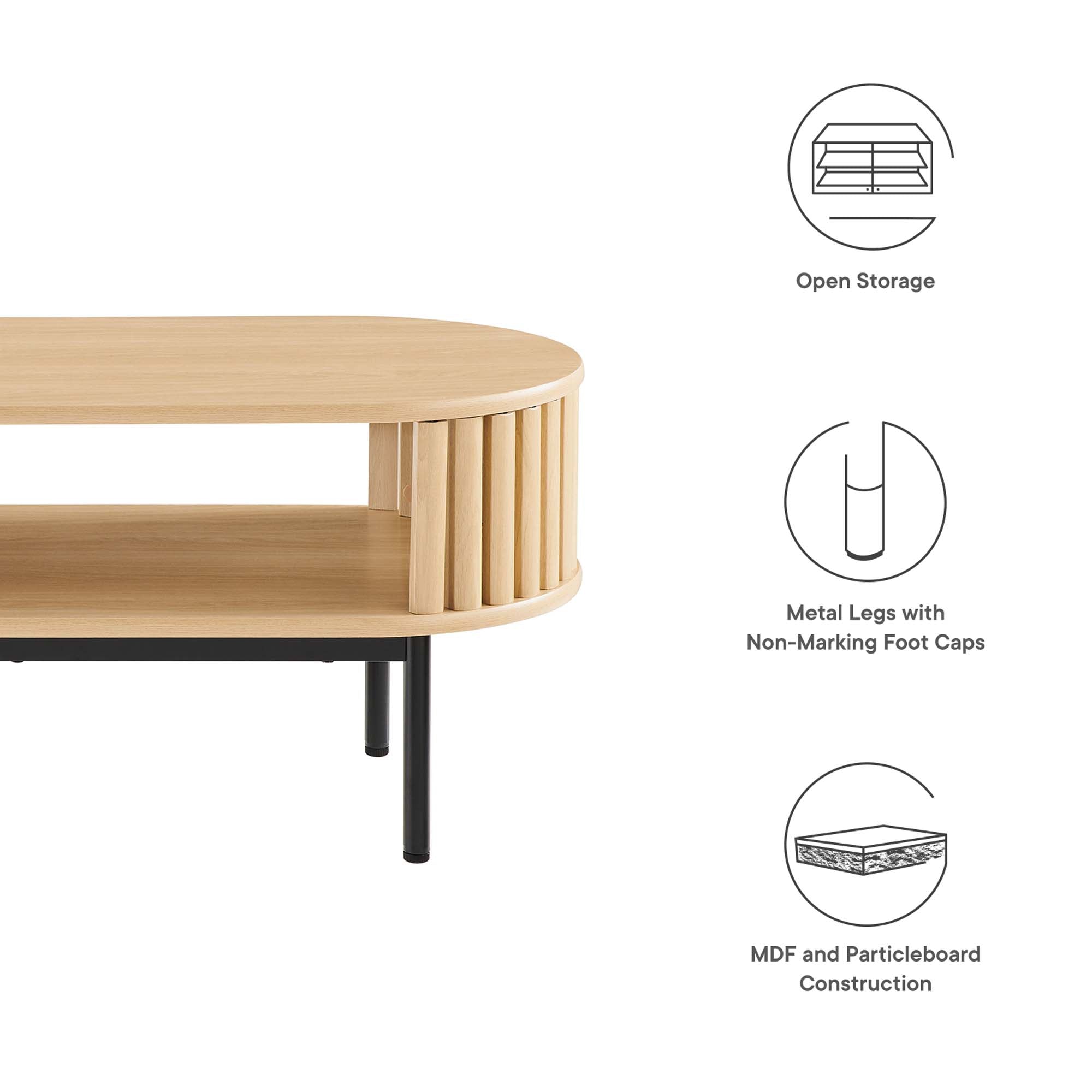 Fortitude Wood Coffee Table - Oak