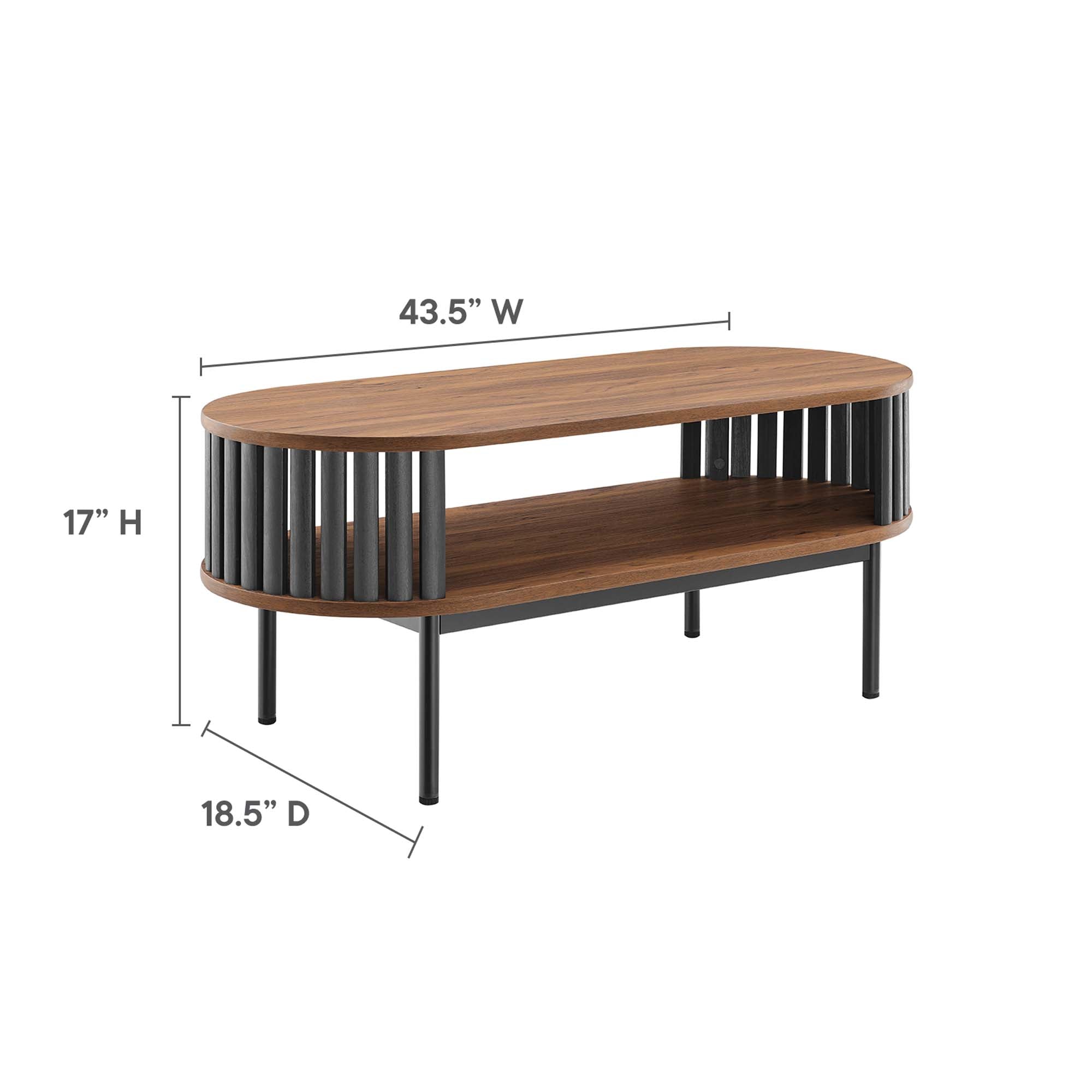 Fortitude Wood Coffee Table - Walnut Black