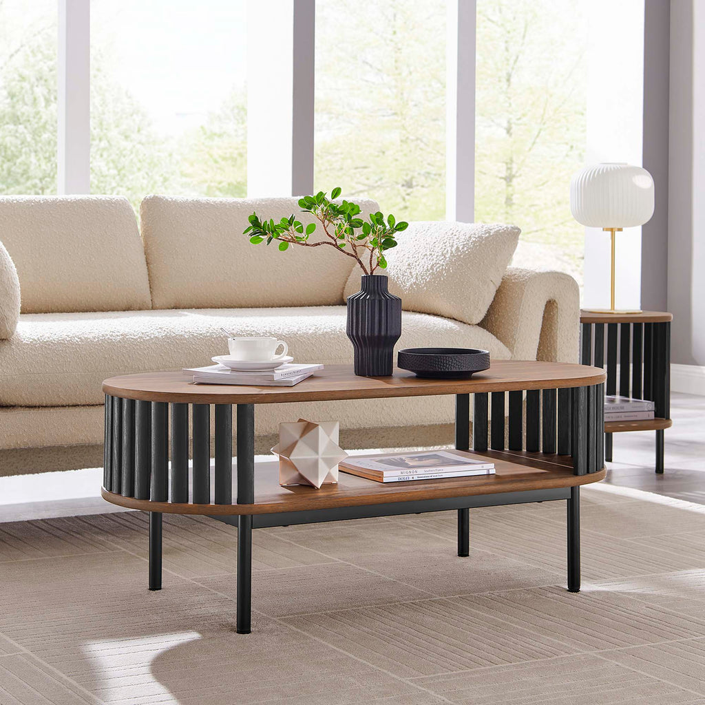 Fortitude Wood Coffee Table - Walnut Black