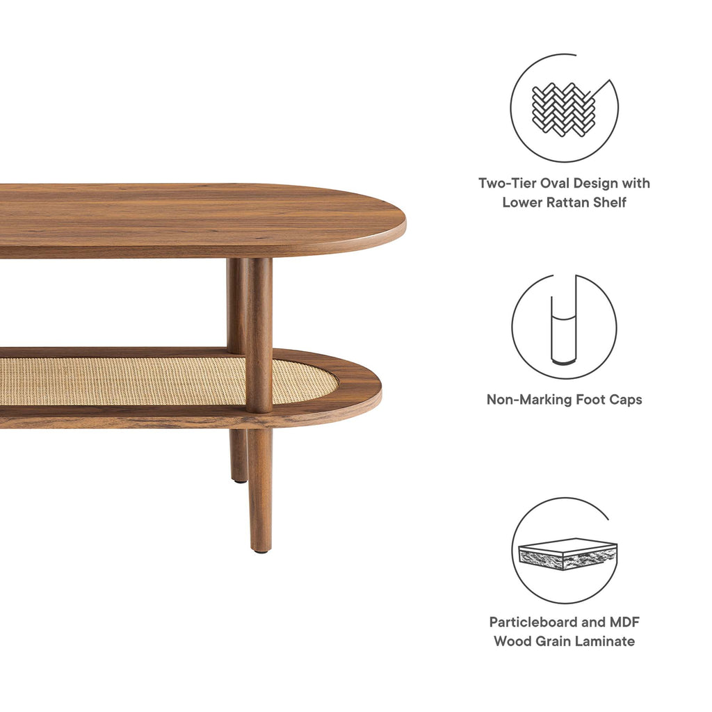 Torus Oval Coffee Table - Walnut