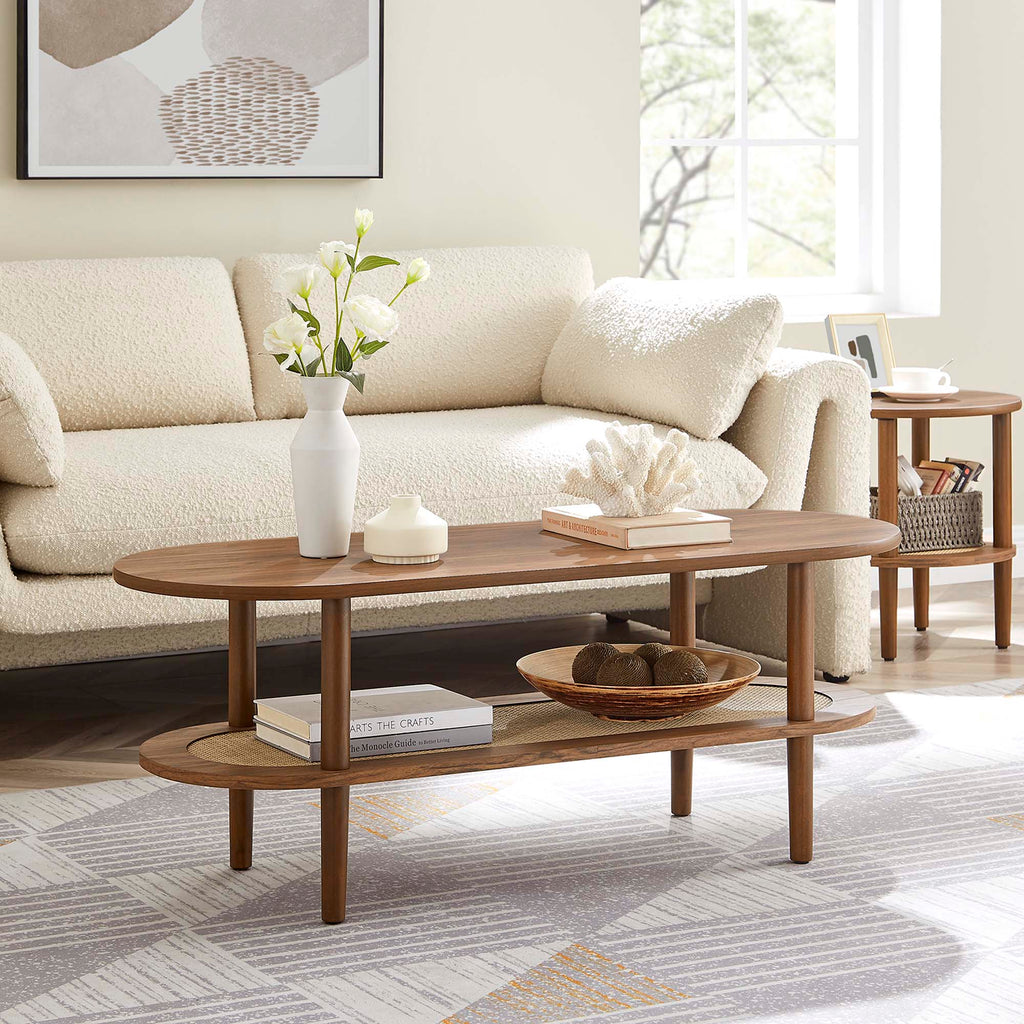 Torus Oval Coffee Table - Walnut